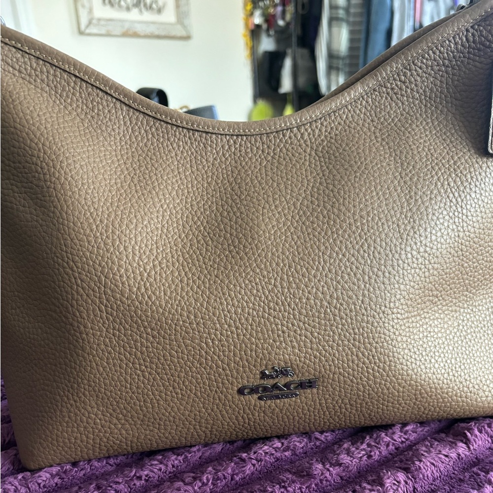 Coach Laurel Brown Pebbled Leather